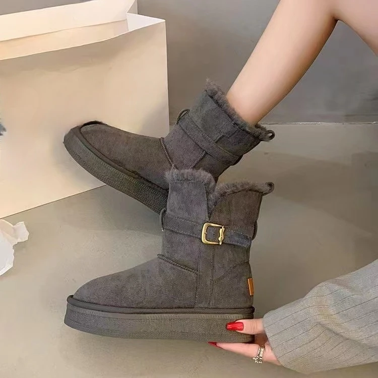 2302长筒东北雪地靴女款新款冬季女鞋两穿中高筒厚底加厚保暖棉鞋