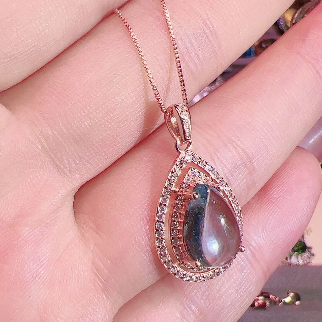 托帕石吊坠银S925镶嵌