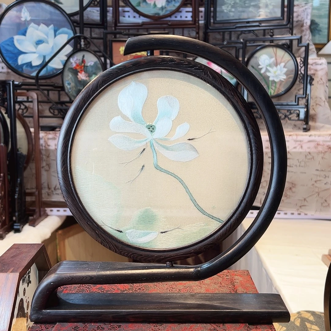 织绣苏绣摆台手工双面