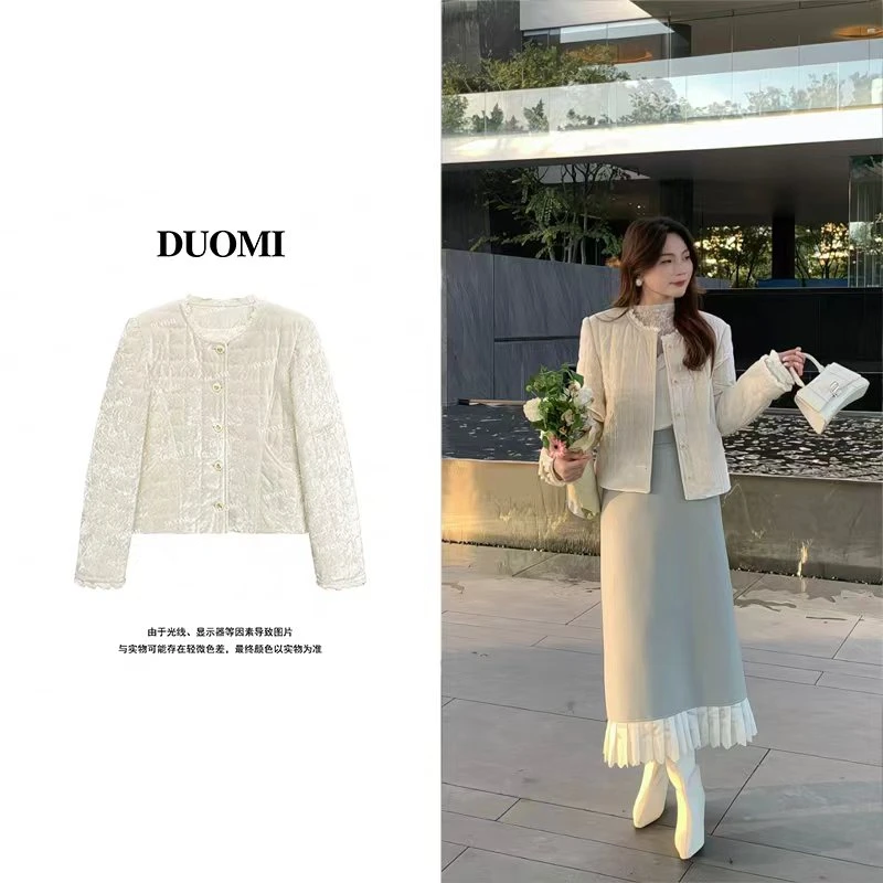 【DUOMI】秋季新款女装时尚百搭设计感加厚女外套D7966