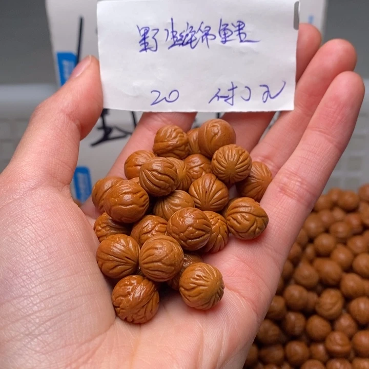 桃核手串12mm左右野生红锦鲤20颗（不打孔）