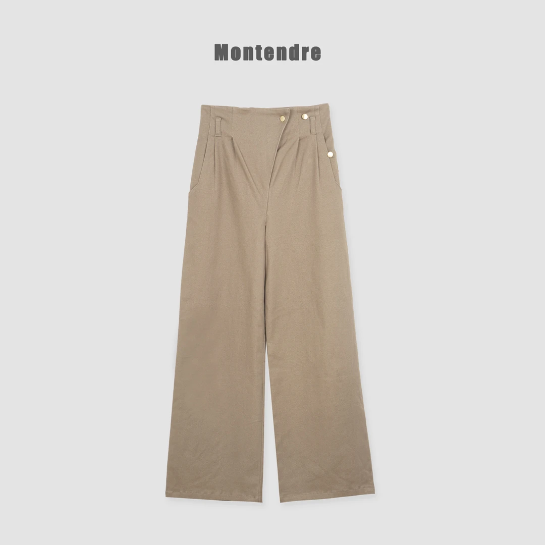 【胖虎家】V 夏季新款 设计感简约时尚休闲舒适轻职风宽松裤子