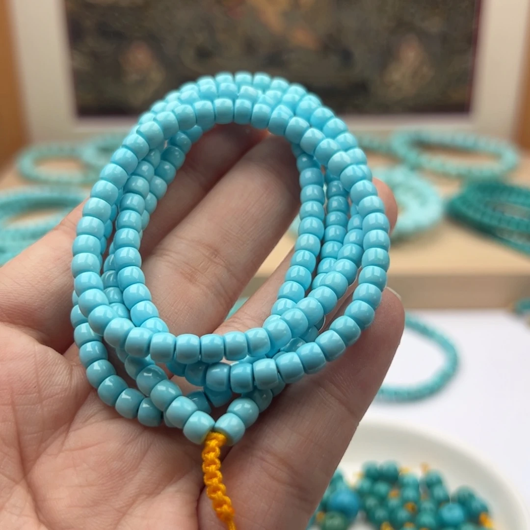 绿松石未镶嵌珠宝奇石卡4.7直切多圈