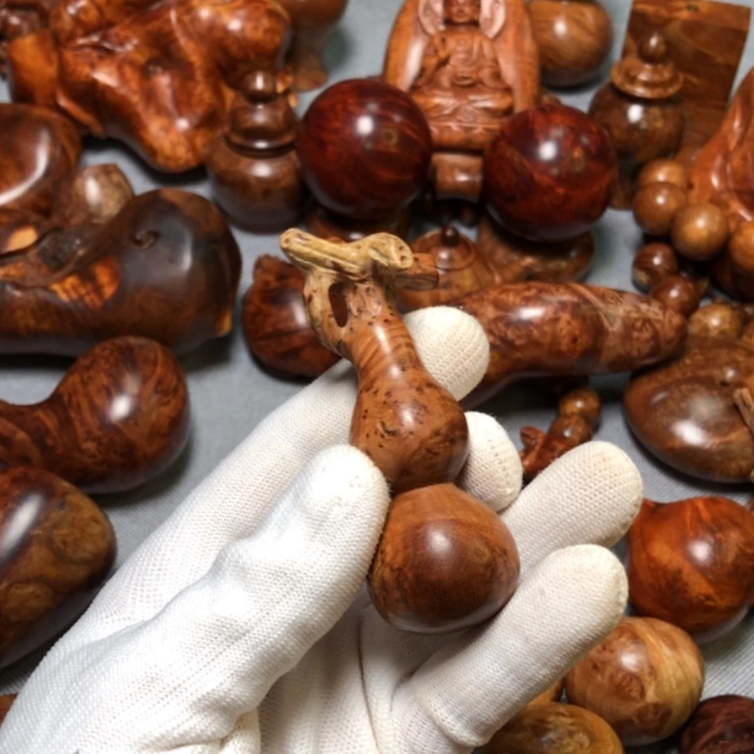 【闪购商品】木麻梨疙瘩火琉璃手把件