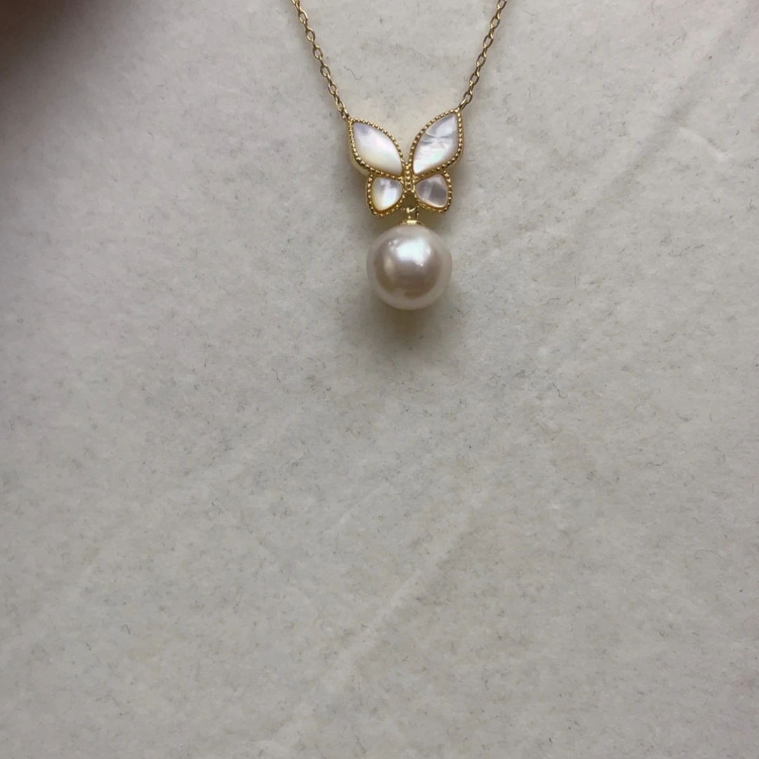 项链海水珍珠银S925镶嵌