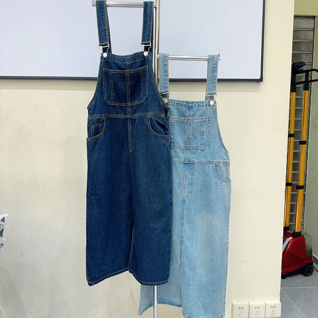 新款大口袋经典减龄年轻显瘦背带裤69901简约韩版时尚洋气休闲