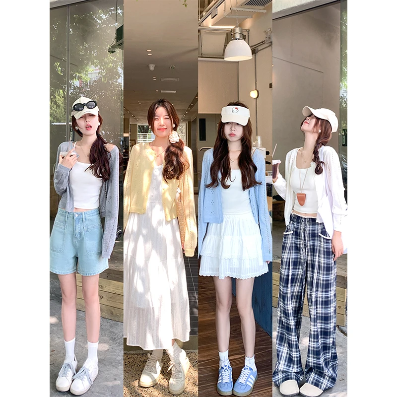 曾小咸 凉感镂空针织开衫(春夏款)
