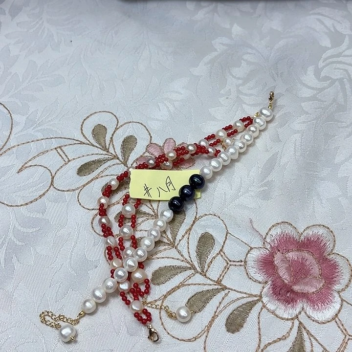 淡水珍珠耳饰银S925镶嵌#*月