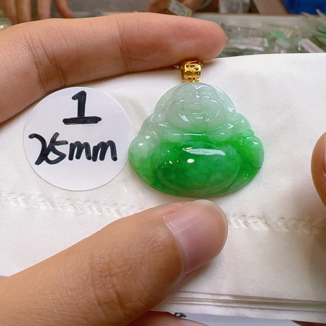 吊坠(不含链)18K金镶嵌翡翠