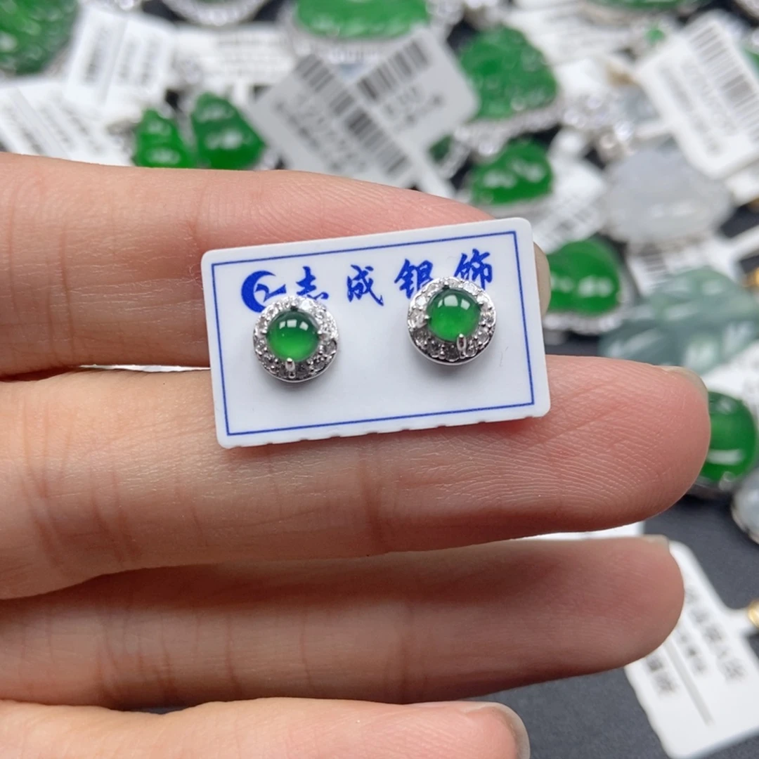 翡翠银S925镶嵌颈饰