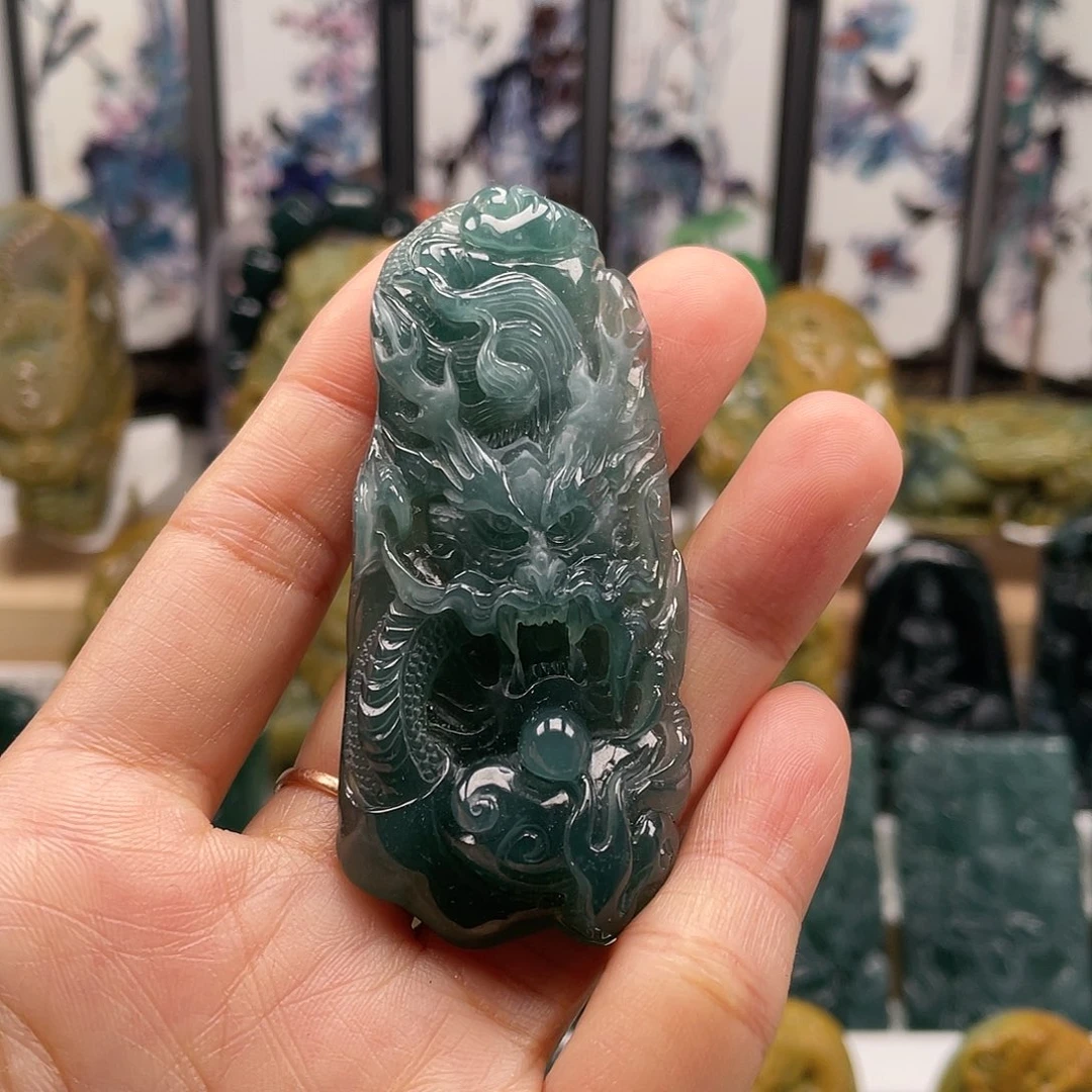 翡翠未镶嵌颈饰天然翡翠a货龙