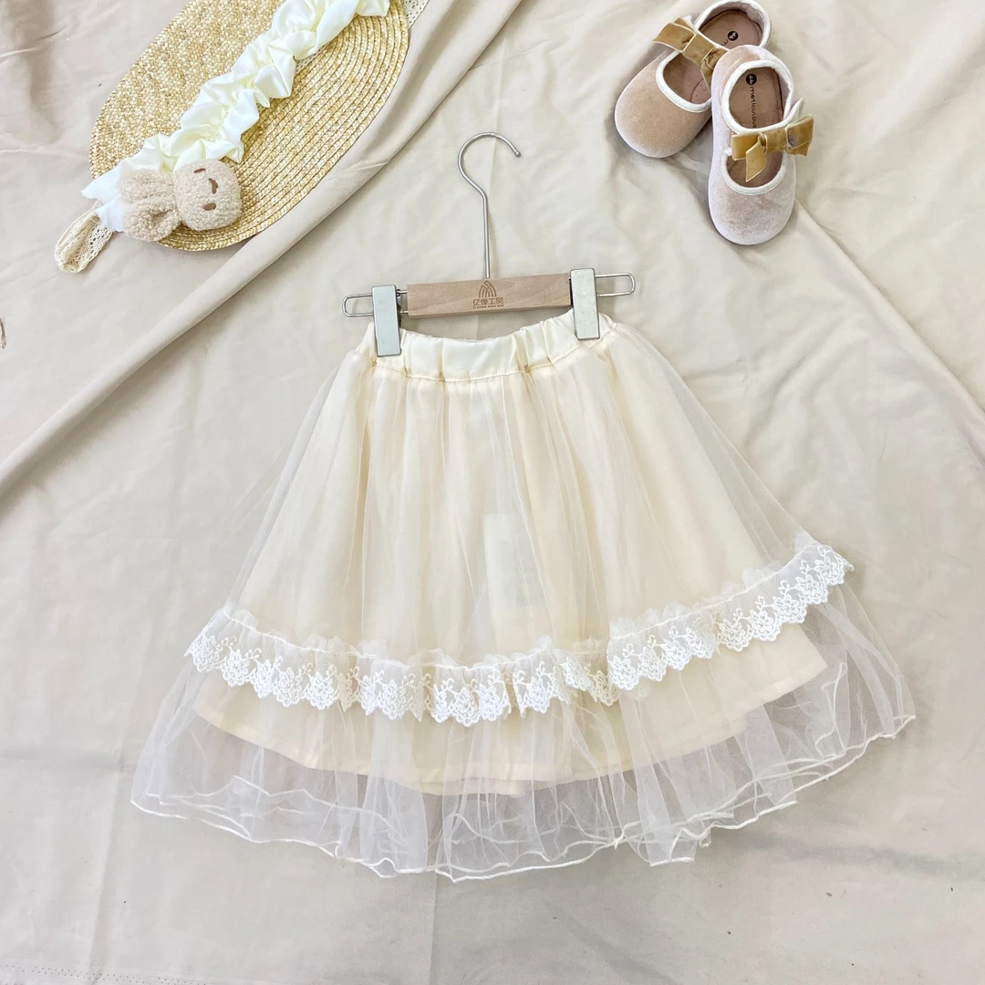 女童网纱半身裙短裙春秋新款宝宝时髦休闲A字时尚裙子洋气