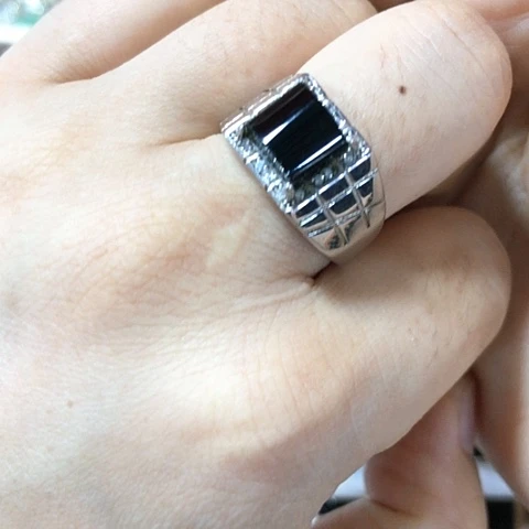 翡翠戒指银S925镶嵌缅甸天然A货翡翠
