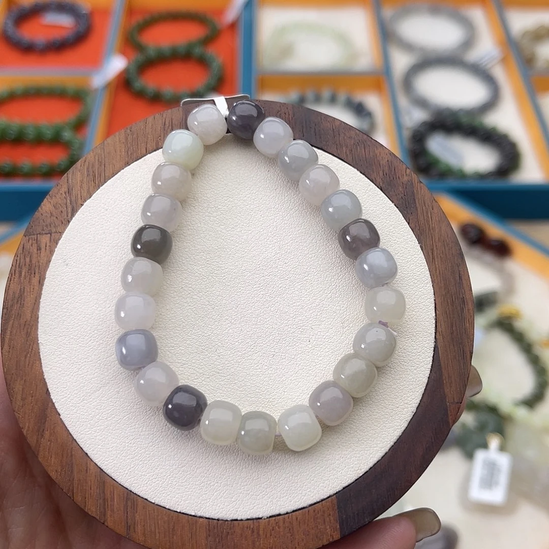 和田玉未镶嵌手串A40卡7×8