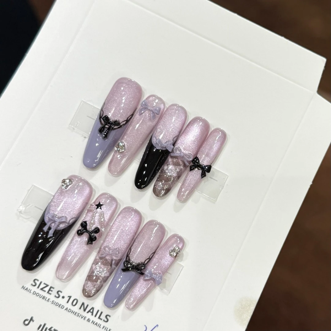 Meil Nail 33加长椭圆 纯手工穿戴甲可拆卸-ML6321