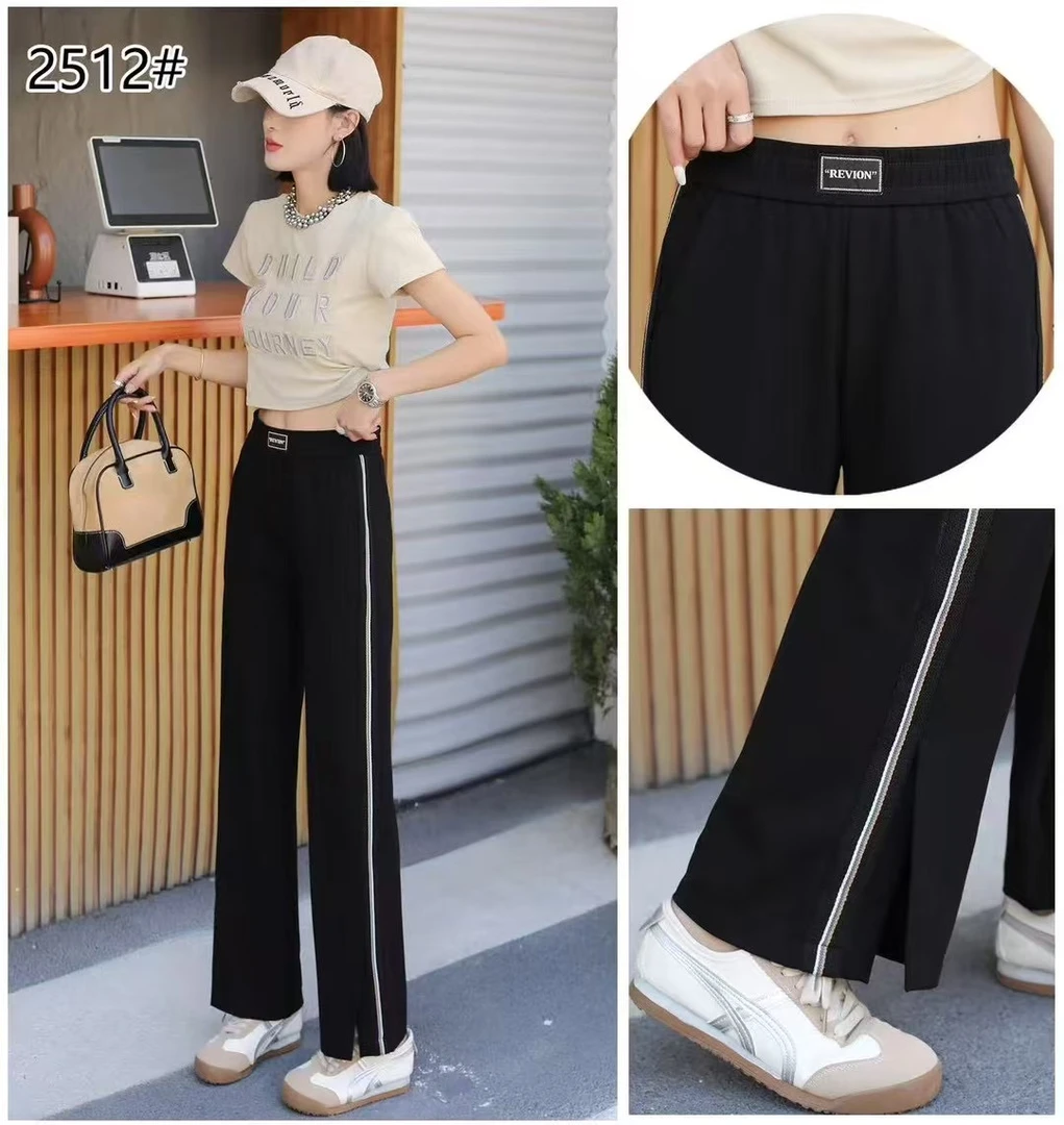 【TTE严选】2025夏装2512白边休闲直筒裤（0714-26）