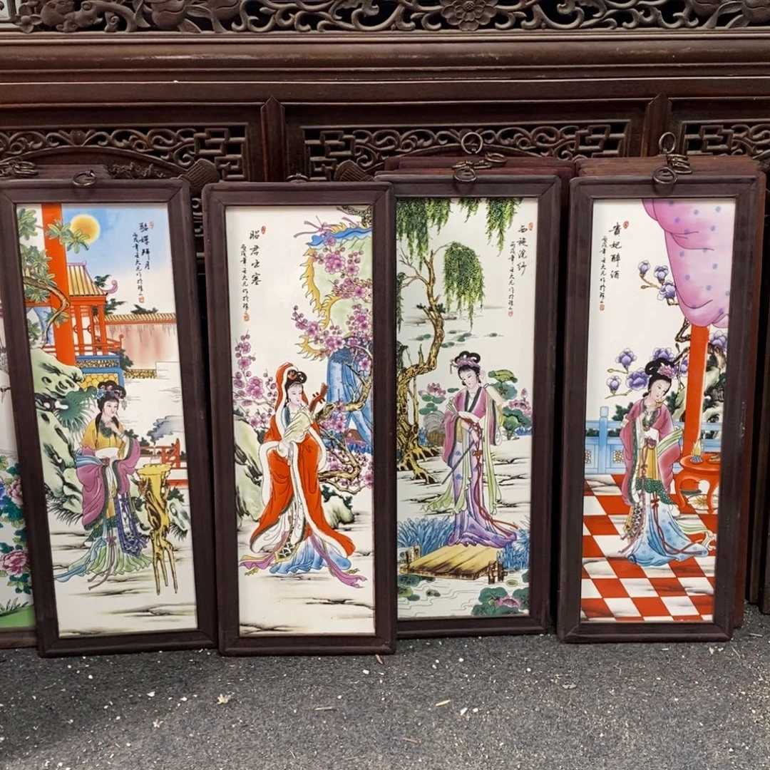 瓷55*21*4 景德镇瓷板画柴窑烧制