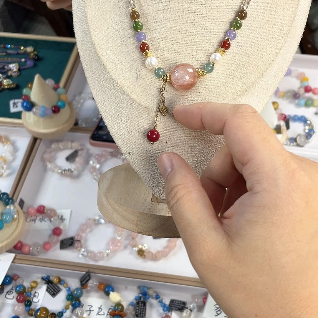 水晶手链银S925镀金镶嵌