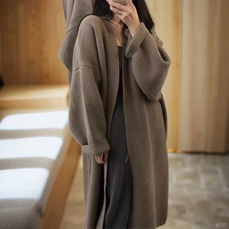 冬季毛衣女款2025新款中长款慵懒风高级感时尚百搭针织开衫外套女