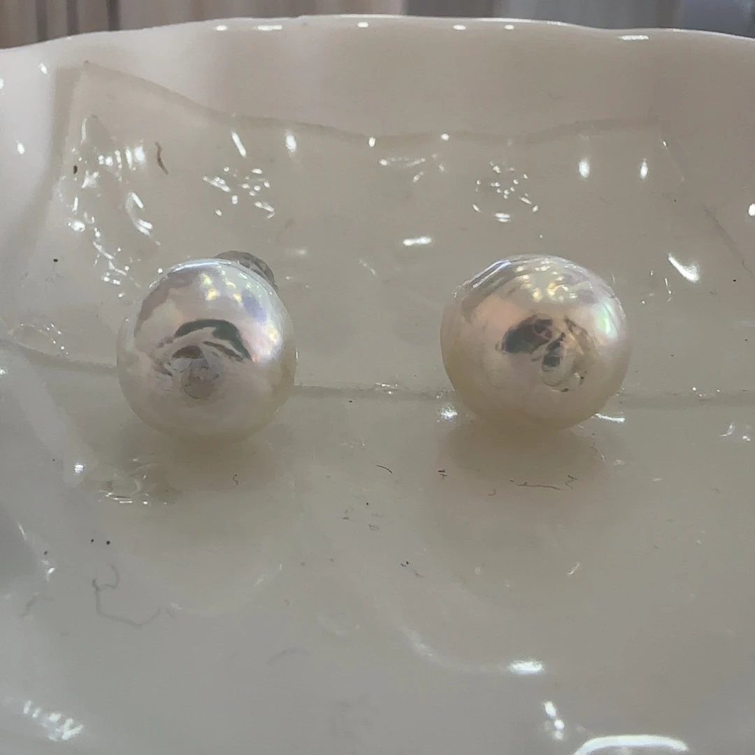银S925镶嵌淡水珍珠耳饰