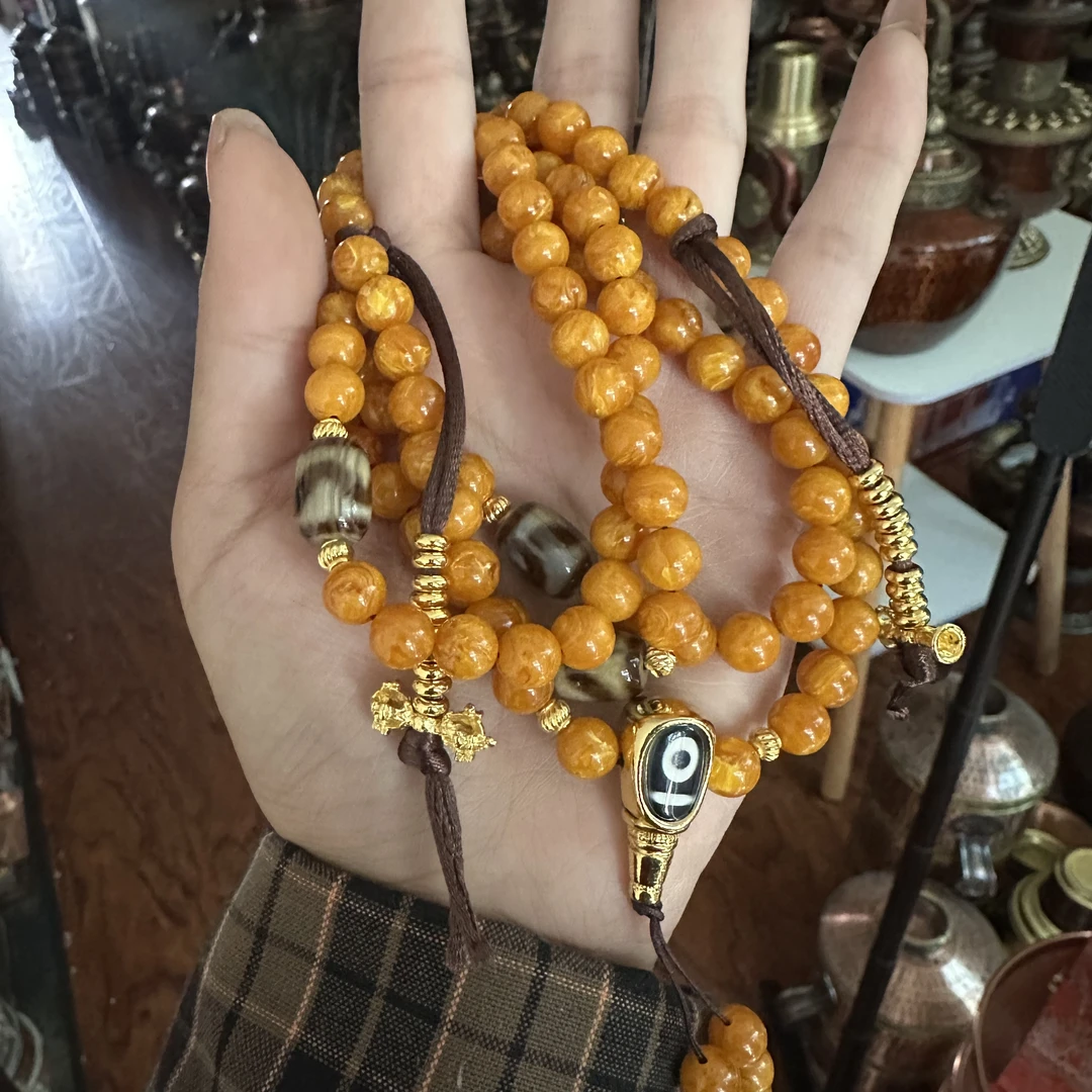 非金属仿珍珠项链 藏式计数器108颗精致款