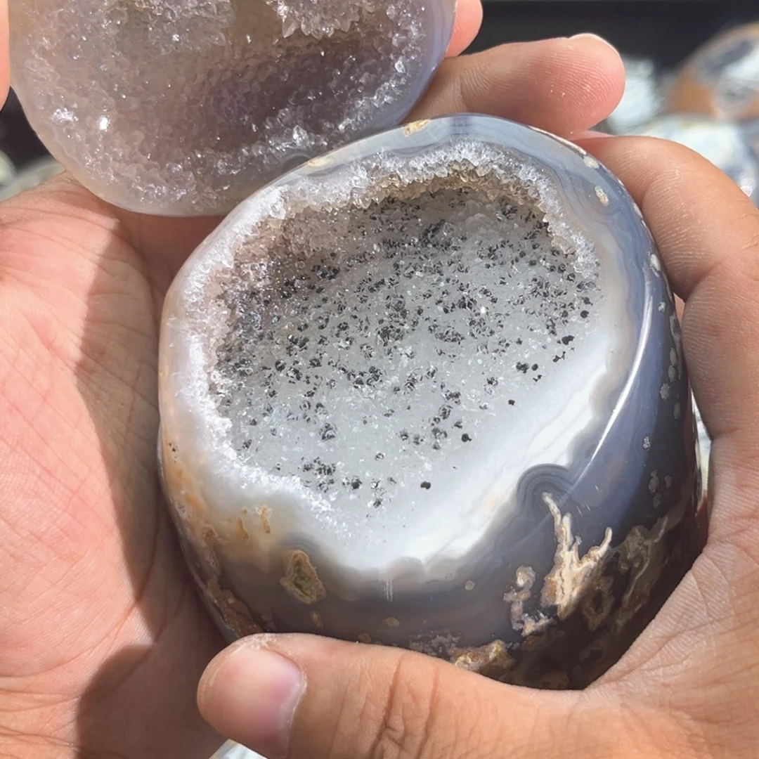 紫晶摆件未镶嵌聚宝盆