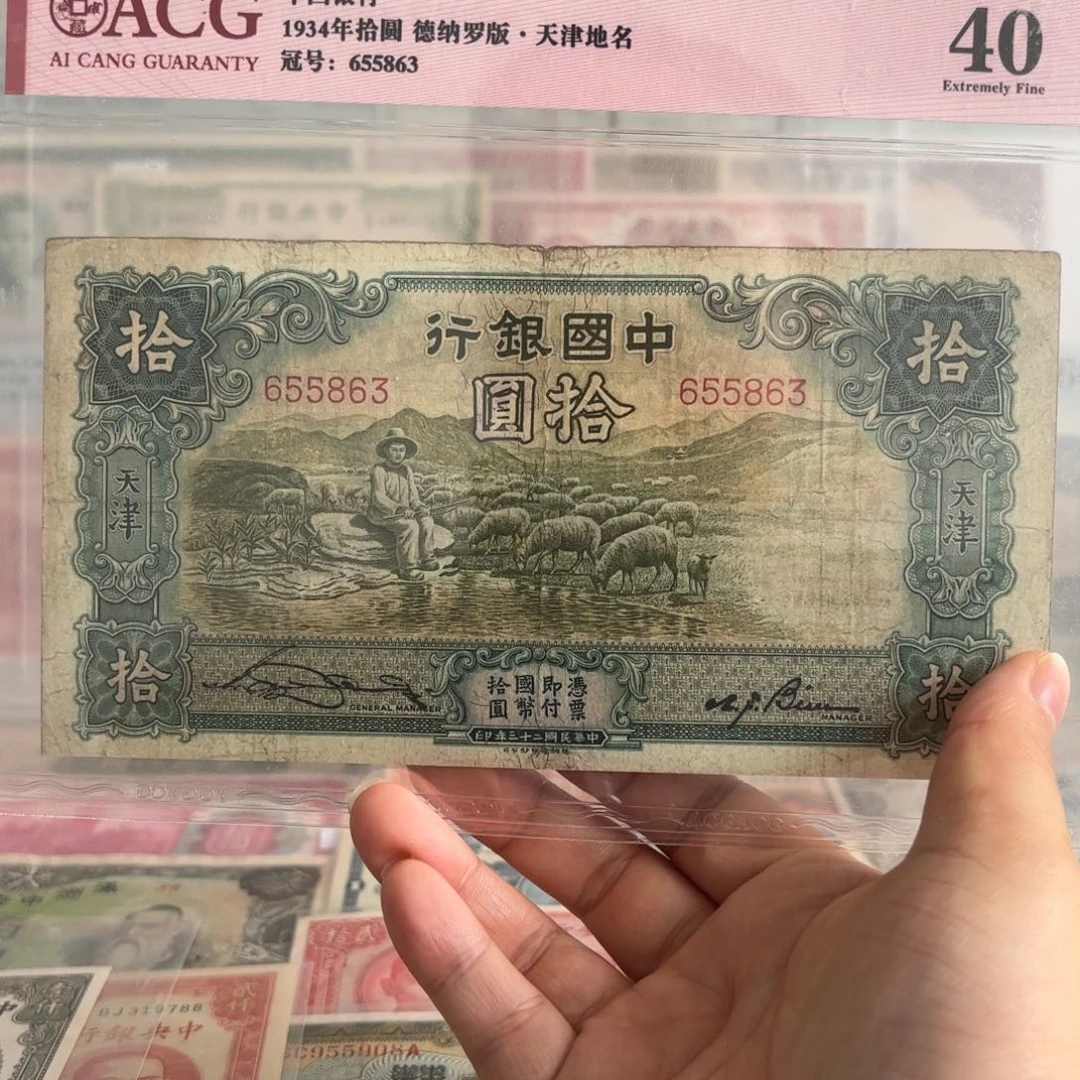 中国银行拾圆大绵羊655863     无字轨
