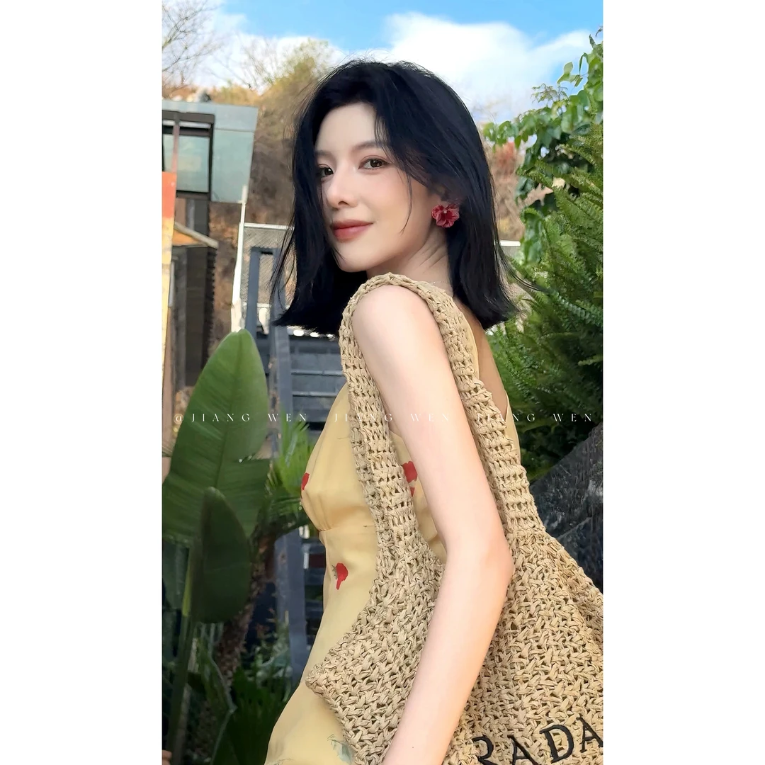 【济州日落】法式度假裙玫瑰碎花吊带碎花连衣裙