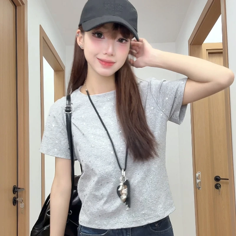 mnmf韩系高级感修身小版T上衣网红小众设计感夏季显瘦短袖T恤女装