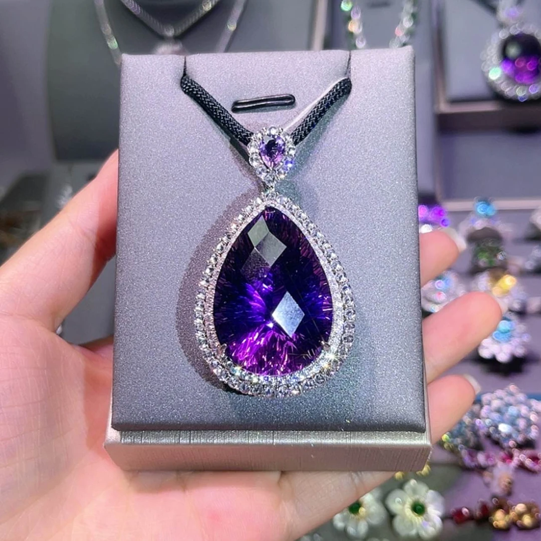 【闪购商品】紫晶吊坠(赠链)银S925镶嵌