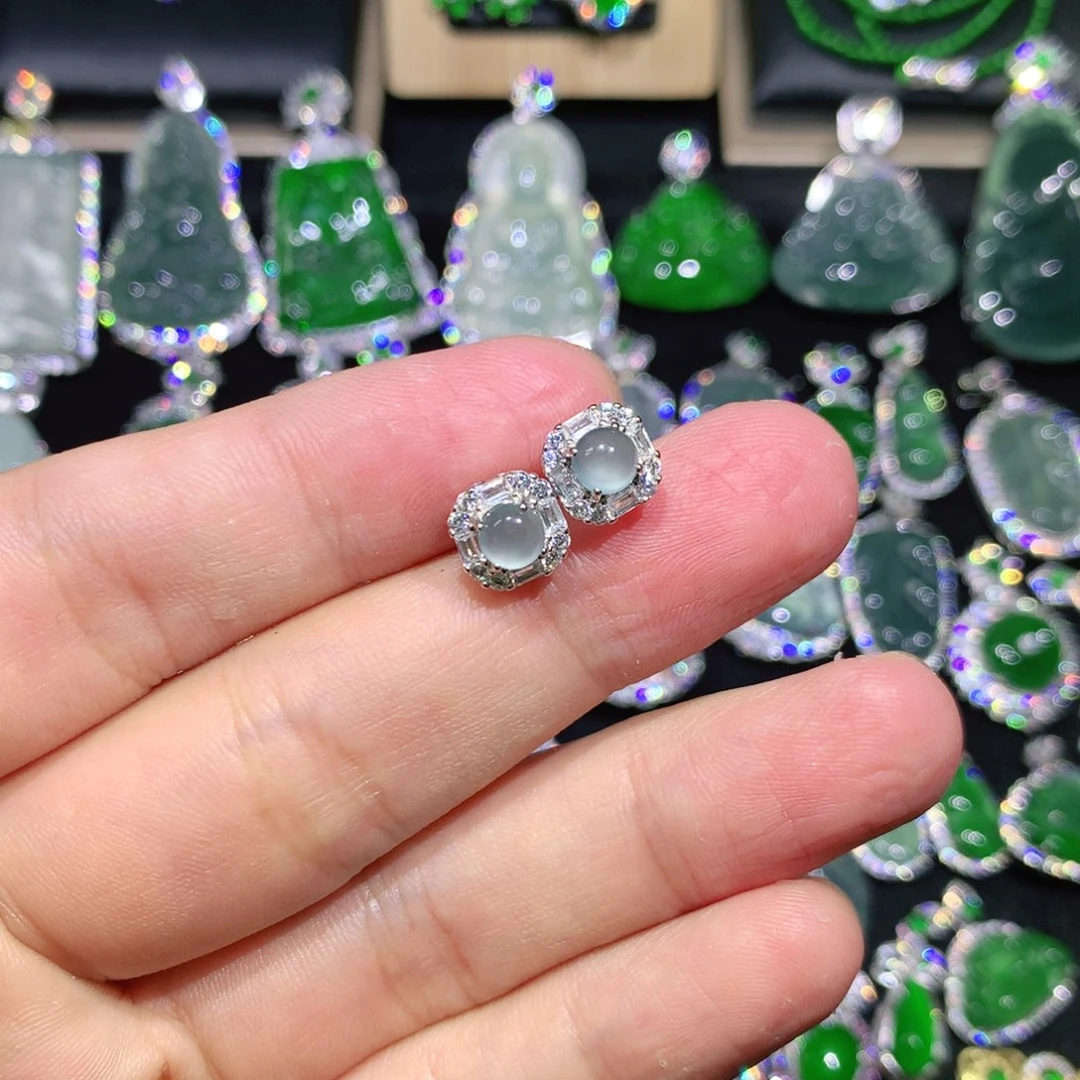 翡翠银S925镶嵌吊坠(赠链)