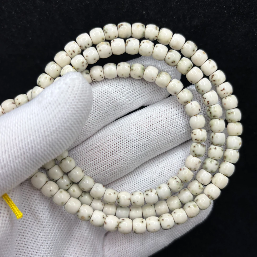 6*5毕业款骨瓷白星月菩提绿背河豚大留白月朗星稀针尖星108脖挂