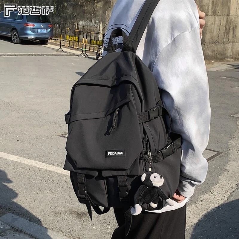 FANZHESA高中生书包男ins潮酷校园双肩包女大学生简约大容量背包