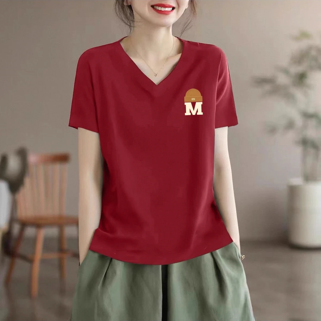 100%纯棉短袖t恤女士夏季新款韩版宽松大码胖mm洋气减龄半袖上衣