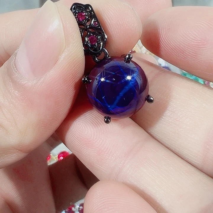 非金属红色蓝色吊坠戒指