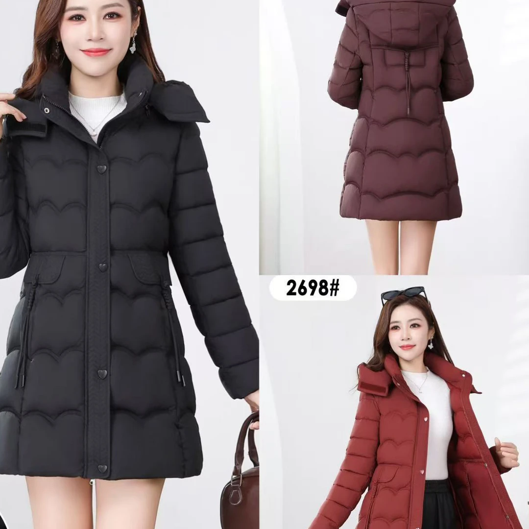 2698（莉力服饰）气质中长显瘦棉服