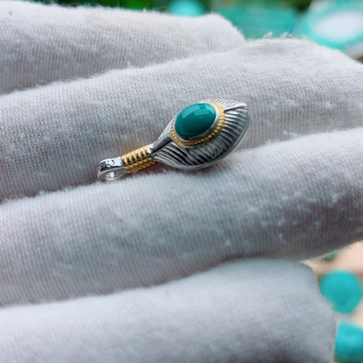 绿松石银S925镶嵌配饰