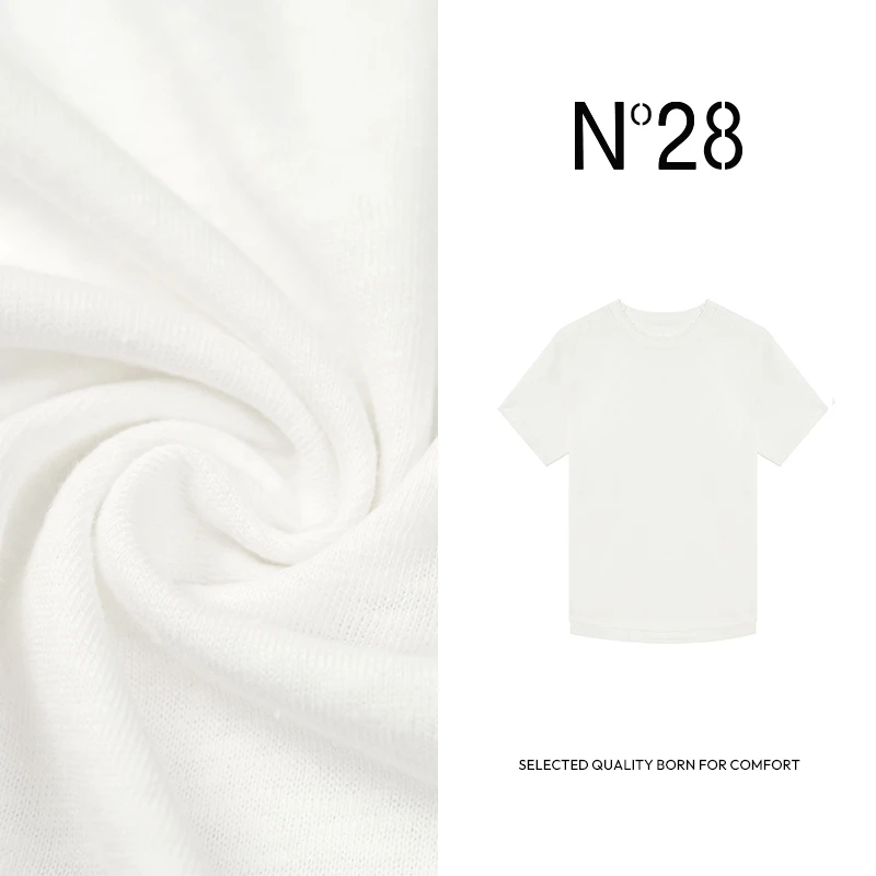 N°28法式设计感短袖T恤女夏季2025新款垂感895141T353
