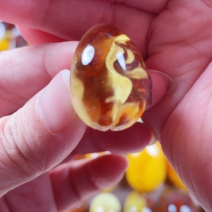 琥珀银S925镶嵌裸石戒指