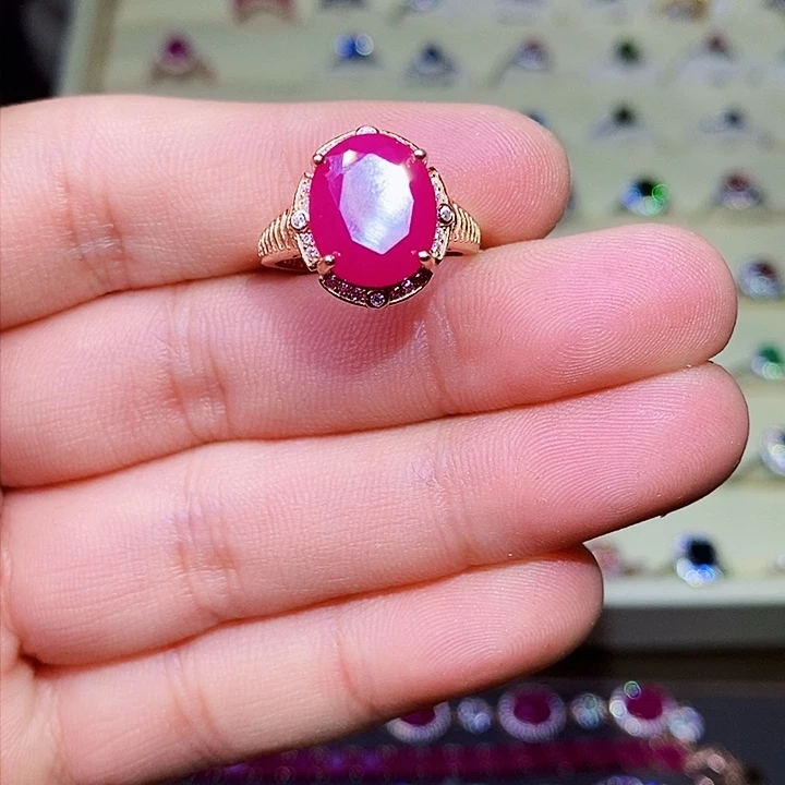 红宝石戒指银S925镶嵌1****011111