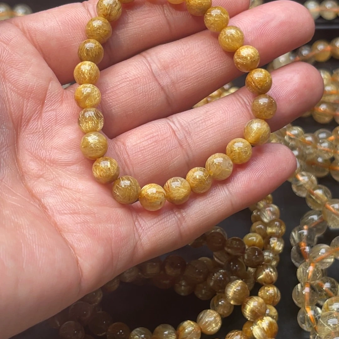 人***味发晶手串未镶嵌金钛晶