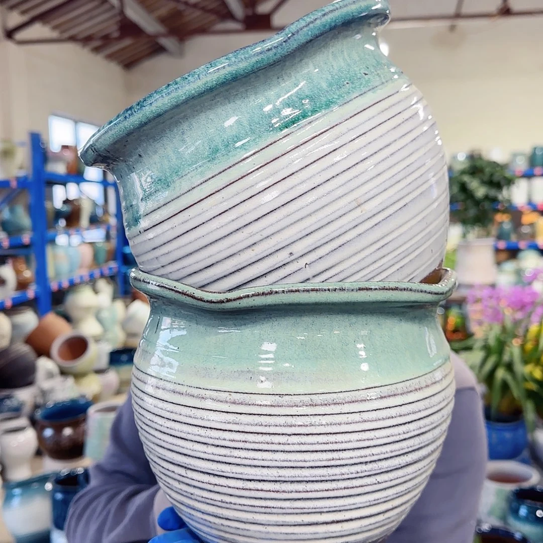 紫砂花盆高17口20