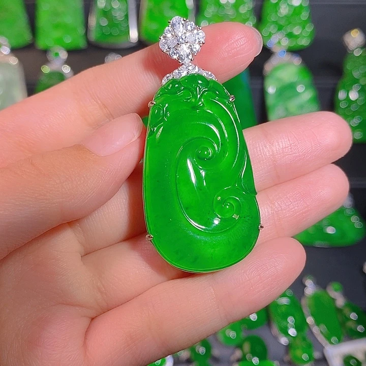 翡翠银S925镶嵌颈饰