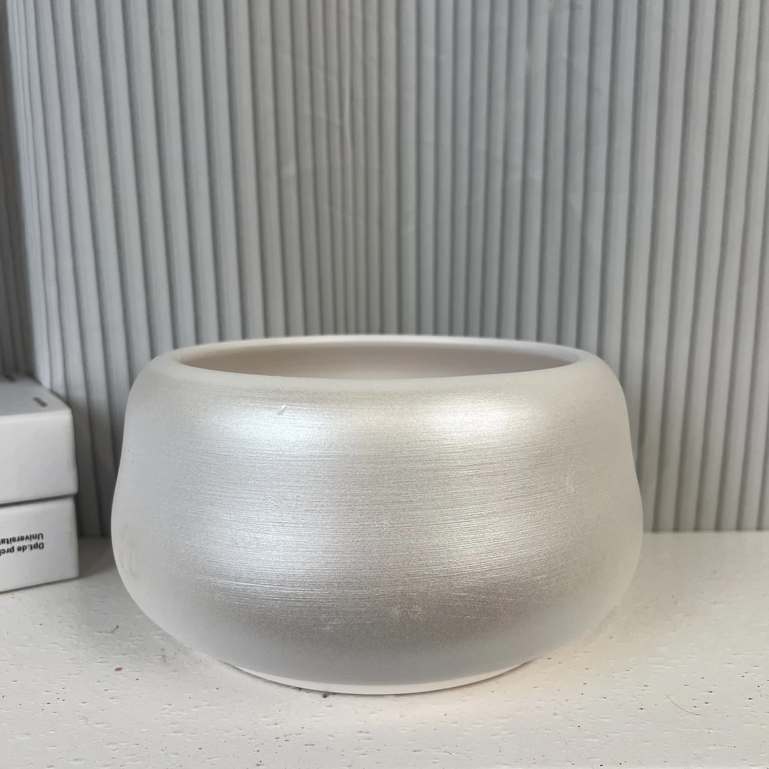 【5542浅陶瓷盆】蝴蝶兰专用带孔透气陶瓷花盆 高温烧制简约时尚