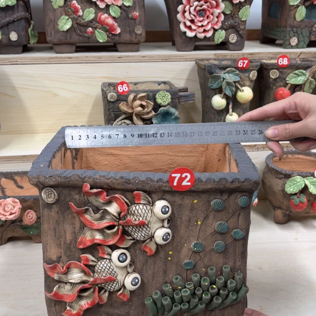 【闪购商品】紫砂花盆72号内口21.5×19外高22