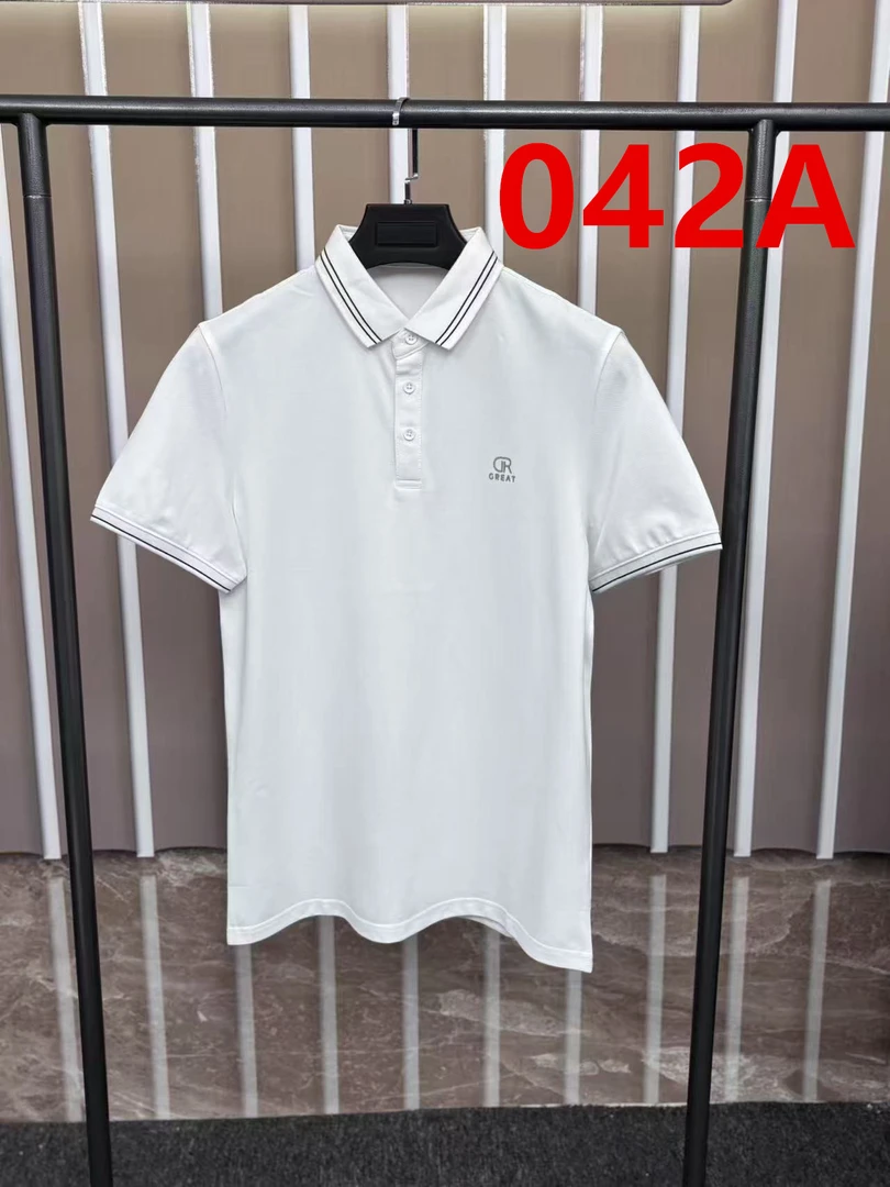042白品牌剪标男士夏季Polo衫舒适百搭商务休闲翻领短袖男
