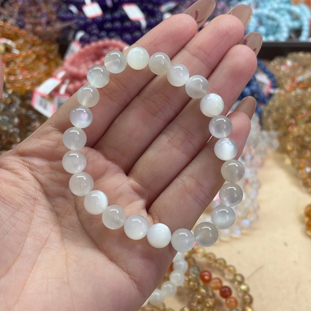 月光石手链未镶嵌白月光8mm+