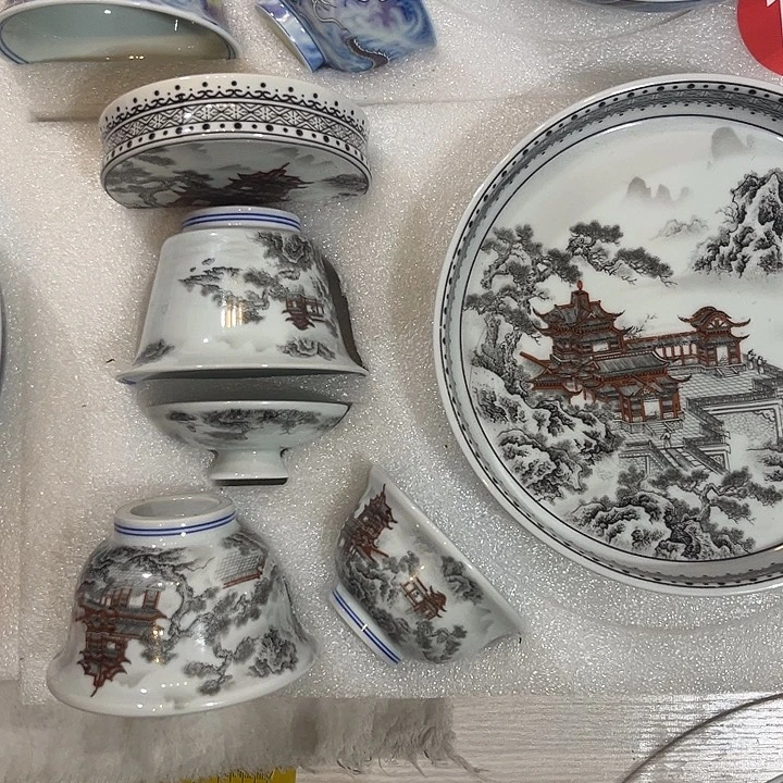 山水滕王阁5件套特价包邮