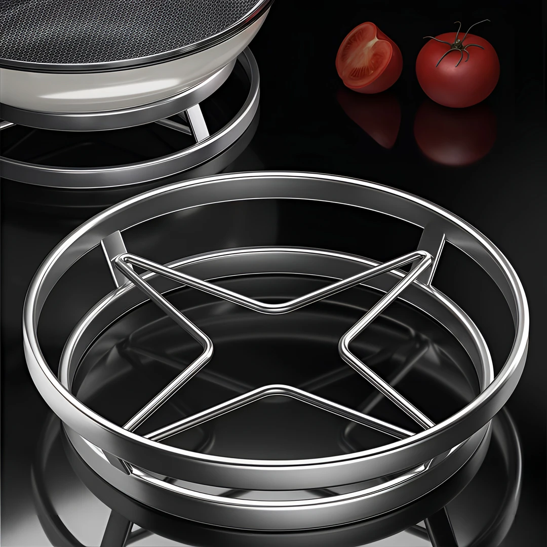 不锈钢锅架加厚加宽厨房台面置物架多功能蒸架隔热锅垫锅具收纳架