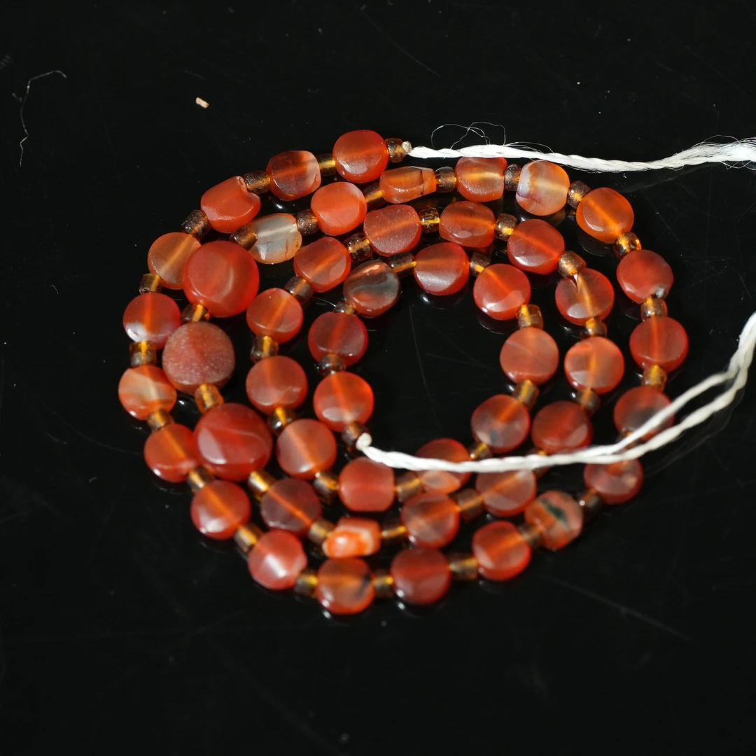 十九世纪红玛瑙扁珠项链【古珠精选】AAHAN240314086